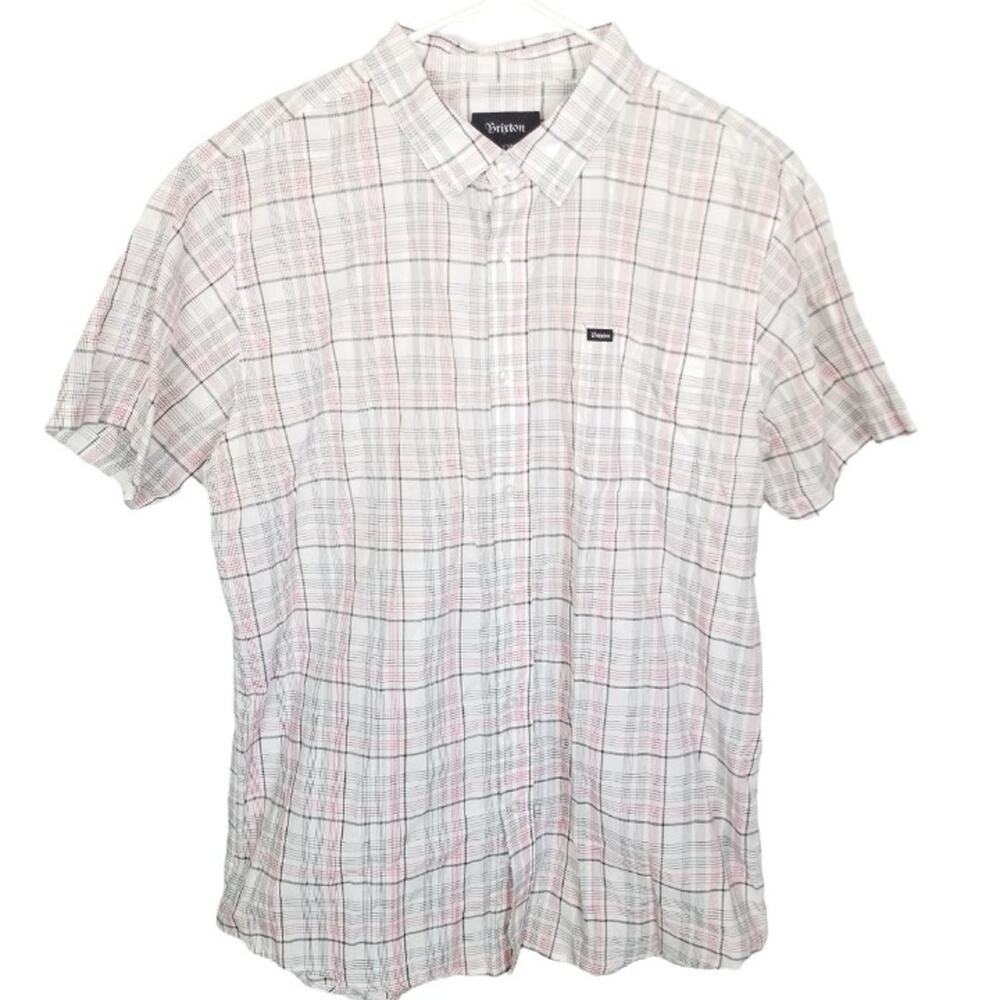 Brixton Mens Plaid Button Shirt Size XXL Business Casual Grunge Skater Preppy